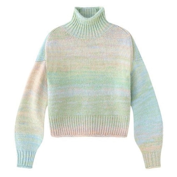 Anthropologie Sweaters - Anthropologie 525 America Space-Dye Mock-Neck Pastel Multicoloured Sweater